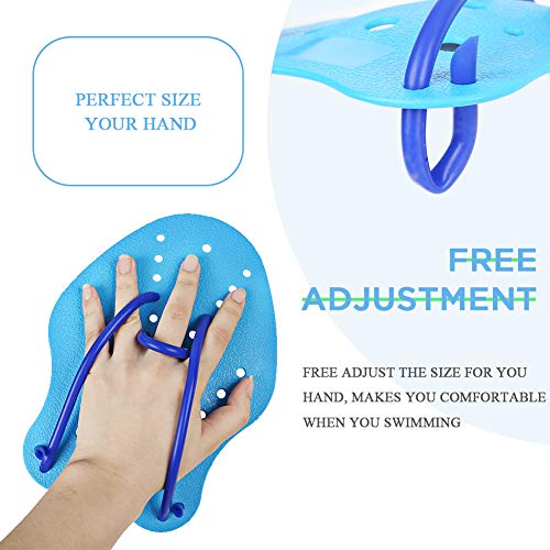 Echeer Hand Paddles, Webbed Bionic Swimming Paddles for Large Water Resistance Swim Training Contour Paddles for Men, Women
