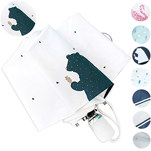 17KM Outdoor Travel Sun & Rain UV Protection Parasol Umbrellas Lightweight Folding Auto Open Close Cute Rain Protection Golf Umbrella for Women