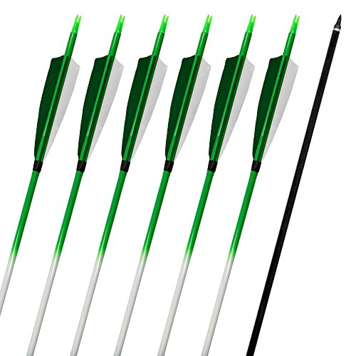 Archery sharly 31" Carbon Practice Targeting Arrows,5" Natural Feather Arrows with Screw-in Tips for Recurve Traditional and Long Bow(12 Pack) - Thumbnail 5