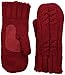 Isotoner Women’s Chunky Cable Knit SherpaSoft Mittens,  Really Red,  One Size