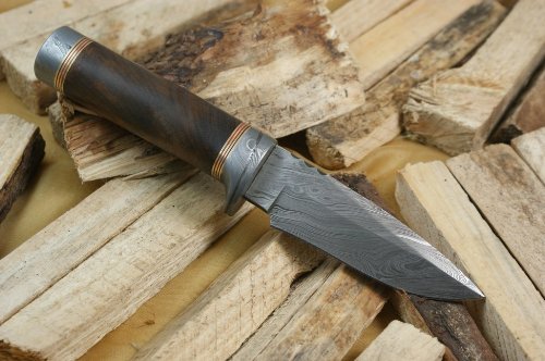 title=PAOW – Coltello Bowie Coltello da caccia con fodero in pelle