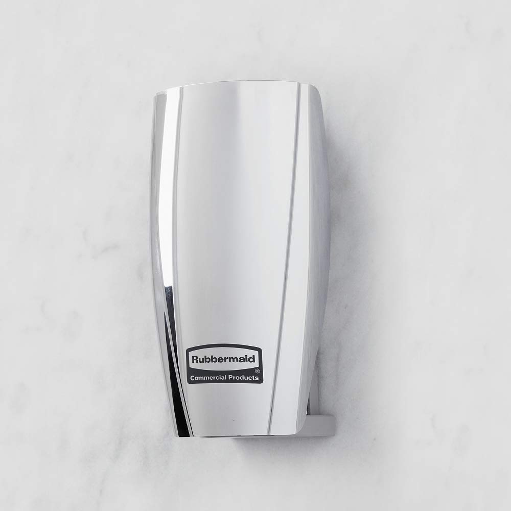 Rubbermaid Commercial Products TCell Automatic Odor-Controlling Air Freshener Dispenser Chrome Easy to Install Battery Freefor Restrooms in Restaurants/Schools/Offices/Hotels