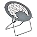 Giantex Folding Bunjo Bungee Chair Outdoor Camping Gaming Hiking Garden Patio Round Web Portable Steel Bungee Dish Chairs for Adults Kids, Gray