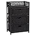 Household Essentials Hand-Woven Paper Rope 3-Drawer Chest, Black Stain