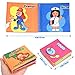 XREXS Nontoxic Fabric Baby Soft Books,Colorful Activity Crinkle Baby Cloth Book,Friction with a rustling Sound,First Books for Infants Boys and Girls,Early Education Toys Including 6 Books & 1 Washing