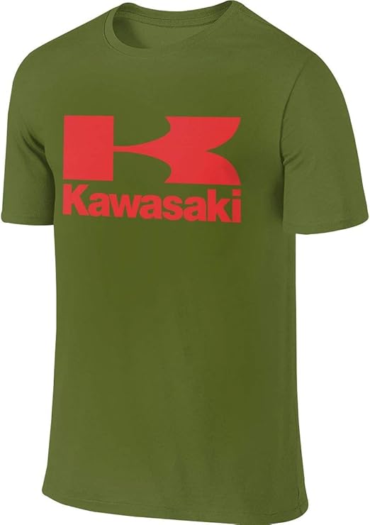 Kaivi Playera para Hombre, diseño de Kawasaki, Color Negro, Musgo