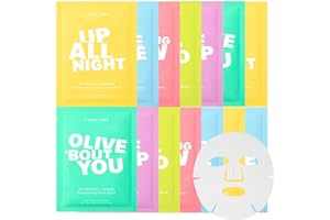 I DEW CARE Korean Glass Skin Sheet Mask 14 Variety Pack | Face Mask Skincare Pack For Perfect Skin Care Routine, 2 Week Care Intense Skincare Makeover with Collagen, Overnight, Tea Tree Oil, 14 Count