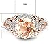 Huitan Statement Rings Champagne Cubic-Zirconia Jewelry Ring Engagement Wedding Rings for Women Size 6 7 8 9 10