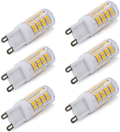 Goodland's Mini G9 LED Corn Bulb-5W 110V SMD2835 Ceramic - LED G9 Lamp Chandelier Replace Halogen Lights (6 Pack, Daylight - 5000K)