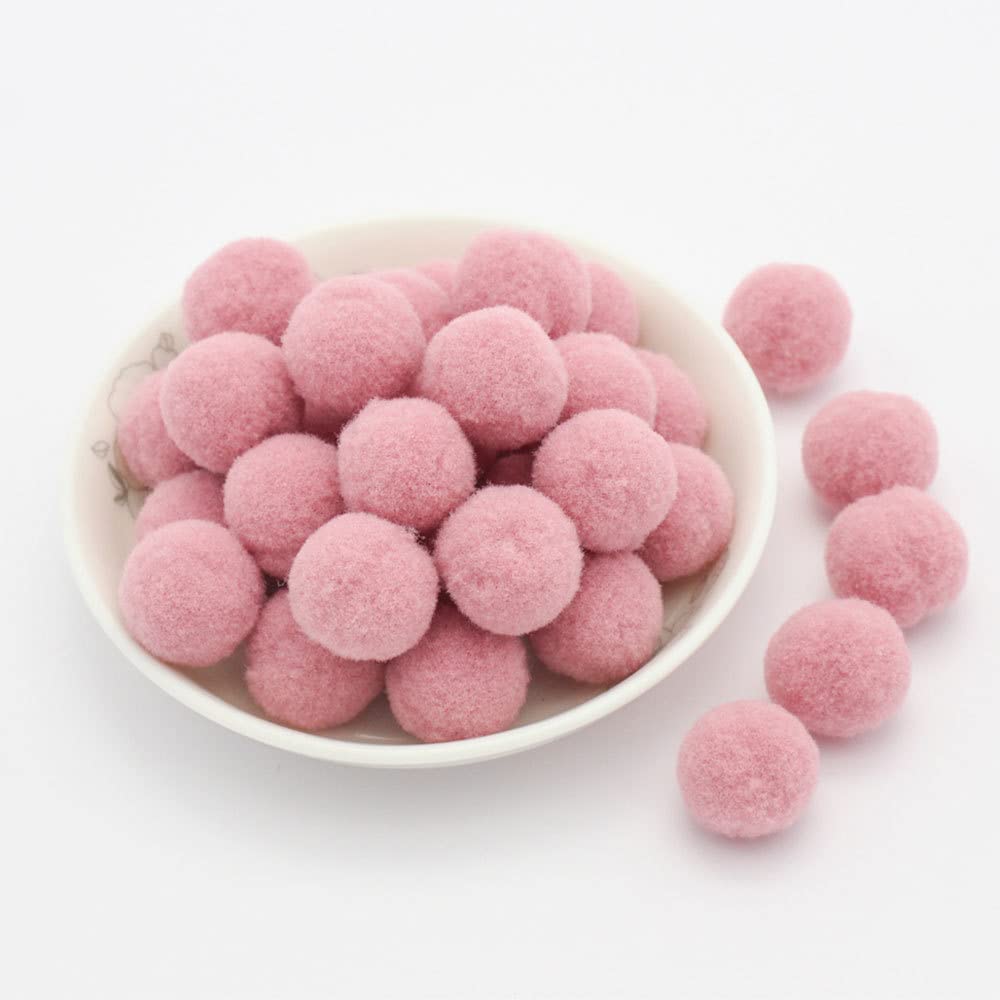 15 mm Approx. 144 Pieces Colourful Mini Pompoms for Crafts Felt Balls Colourful Pom Pom Poms Fluffy Plush Balls for Decorating Sewing DIY Creative Crafts Dusky Pink A