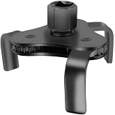 GZZTORES Universal Adjustable Oil Filter Wrench, Carbon Steel, Black, 1/2 &amp; 3/8 Inch Square Drive Socket, 3-Jaw &amp; 2-Way Design