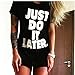 Meolin Women's Summer Short Sleeve Round Neck Letter Printing T-Shirt Top