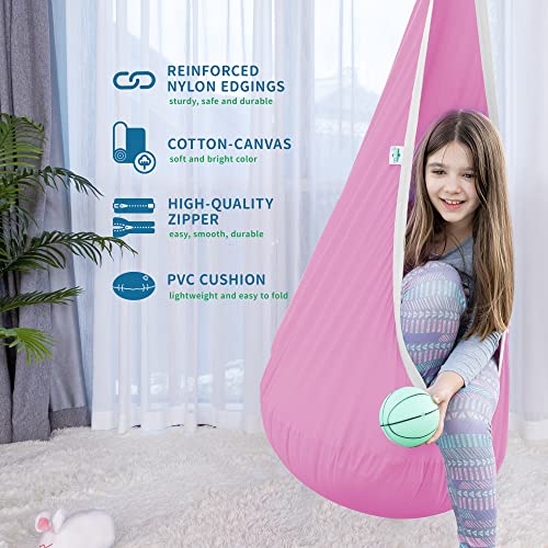 OUTREE Kids Hanging Swing Seat Hammock, Cotton Child Swing Chair for