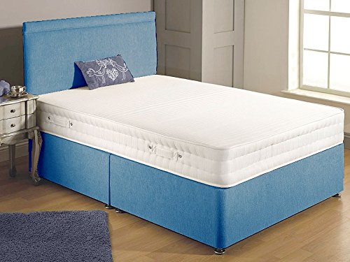 Somnior Beds Velvet Windsor Divan Base with Headboard, Fabric, Black, Single