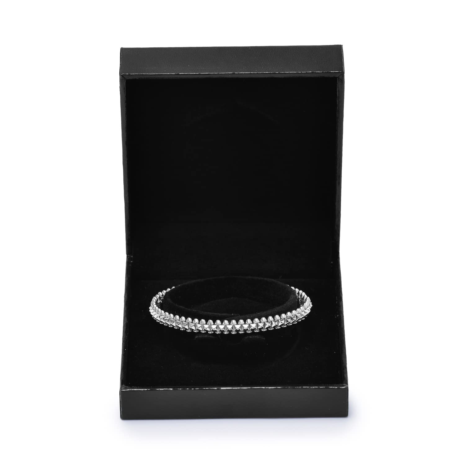 Oirlv Luxury Black Bracelet Box, Velvet Bangle Storage Box Bracelet Organizer Holder Bangle Set Box,Bangle Gift Case for Engagement Bracelet Gift Valentine's Day Anniversary(Bracelet Box)