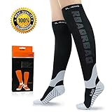Compression Socks for Men & Women 1 Pair Graduated Reflective Support Socks 20-30 mmhg for Night Running Nurse Crossfit Travel Flight Maternity Pregnancy athletics (S/M (US Women 4-10 / US Men 5-9))