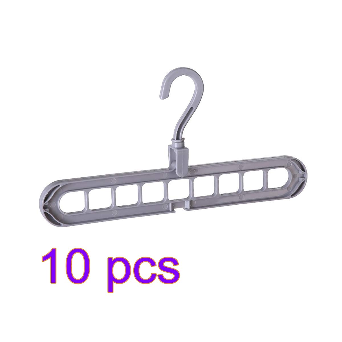 Doolland 10pcs Magic Rotatable Clothes Hanger Organize,Rotating Clothing Drying Rack,Nine-Hole Multifunction Space Saving Hangers