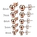 Chryssa Youree Men Women's Rose Gold Stainless Steel Ball Stud Earrings Round Ball 3-8mm Available (ED-50) (Diameter: 8mm)