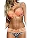 Happy Sailed Women Push Up Two Piece Bikini Swimsuits Bandeau Bathing Suits,Small Pink