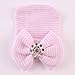 WILLTOO Newborn Lovely Soft Cute Hat Bow Baby Girl Hospital Beanie Hat (A)