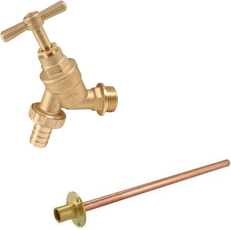 RMTL Outdoor Garden Tap 1/2 BSP with 15mm Through Wall Tube Brass Fittings
