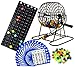 Regal Games Deluxe Bingo Cage Game Set - 8 Inch Metal Cage with Plastic Masterboard, 75 Multi-Color Bingo Balls, Bingo Cards and Bingo Chips