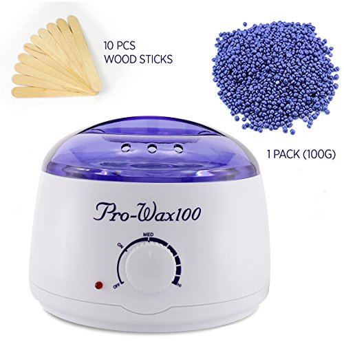 Wax Warmer, Hair Removal Waxing Kit Electric Hot Wax Heater for Facial &Bikini Area& Armpit with Hard Wax Beans and Wax Applicator Sticks - Self-waxing Spa in Home