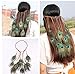 Peacock Feather Headband Peacock Feather Hair Band Weave Headpieces Bohemia Tribal Indian Hippie Headban Headpiece Hair Accessorie for Masquerade Fancy Dress Carnival Festival,Adjustable Length