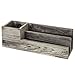 MyGift Rustic Torched Wood Desktop Pencil Cup/Pen Caddy and 2 Slot Letter Sorter Office Accessory Organizer Station