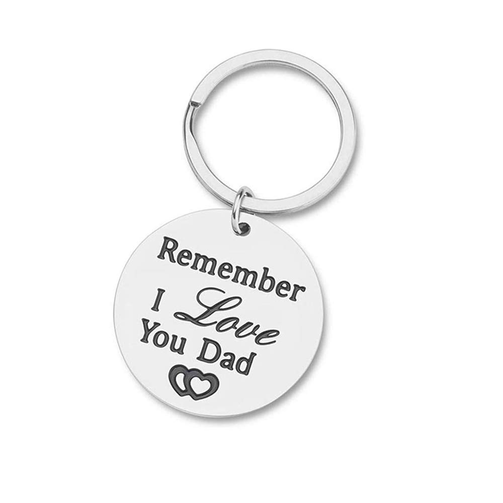 IKAAR Father Keychain Dad Papa Keyring Remember I Love You Dad Key Chain Ring for Men Fathers Day Gift
