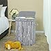 SONGMICS Bamboo Laundry Hamper Storage Basket Foldable Dirty Clothes Box Bin with Lid Handles and Removable Liner Rectangular 72L Distressed Gray ULCB10GW