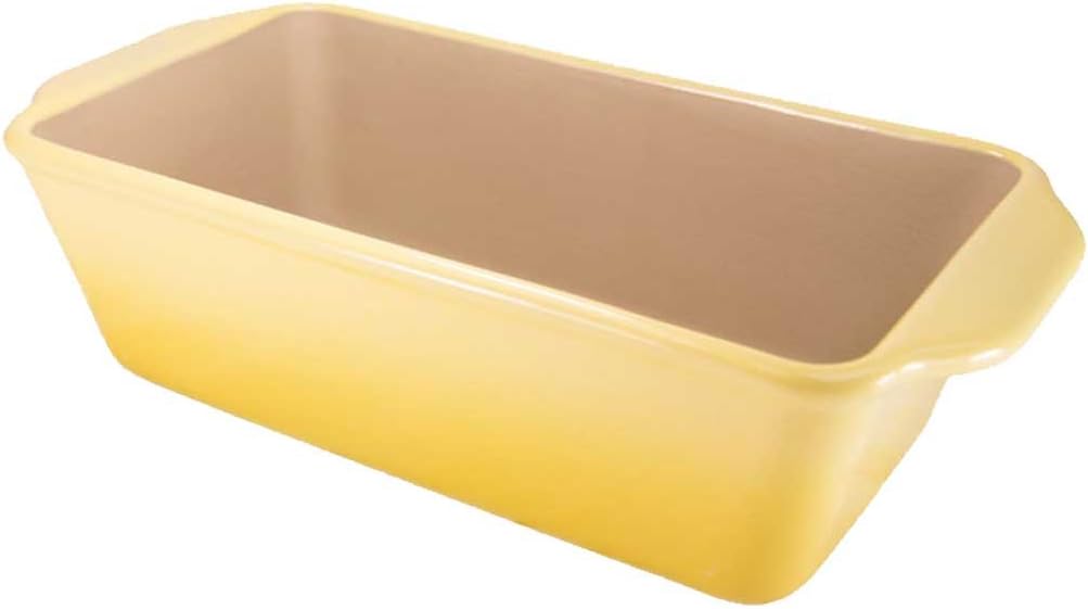 American Bakeware Loaf Pan (Lemon Yellow) - Non Stick Ceramic Stoneware - Heat Resistant to 400 °F - No Metals other Harmful Materials - Safe for Ovens, Microwaves, Dishwasher - Made in the USA