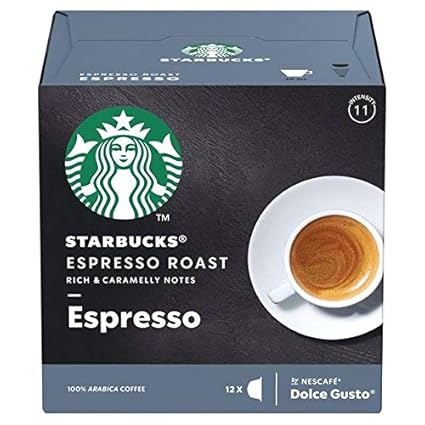 Starbucks Dark Espresso Roast Coffee Pods By Nescafe Dolce Gusto 12 Per Pack Amazon De Lebensmittel Getranke