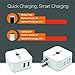 PERFICUS 24W 4.8A (2 x 2.4A) Dual USB Wall Charger Adapter Set - Safe & Fast PER-Smart Tech - Overcharge & Overheat Protection - 2-In-1 iOS + Android Cable - for iPhone, Galaxy and Most USB Devices