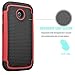 Motorola Moto E Case, Moto E 1st Gen Case, Tekcoo(TM) [Tmajor Series] [Red/Black] Shock Absorbing Hybrid Rubber Grip Plastic Impact Defender Rugged Slim Hard Case Cover Shell for Moto E 2014
