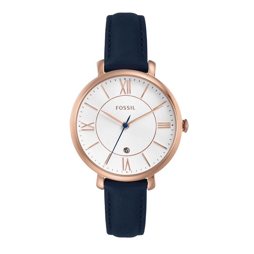 Fossil Watch for Women Jacqueline, Quartz Movement, 36 mm Rose Gold Stainless Steel Case with a Genuine Leather Strap, ES3843 — image 1