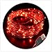 100 Fairy String LED Lights - Indoor/Outdoor, Waterproof, Flexible Copper Wire with USB 33 Ft/10M (Red)