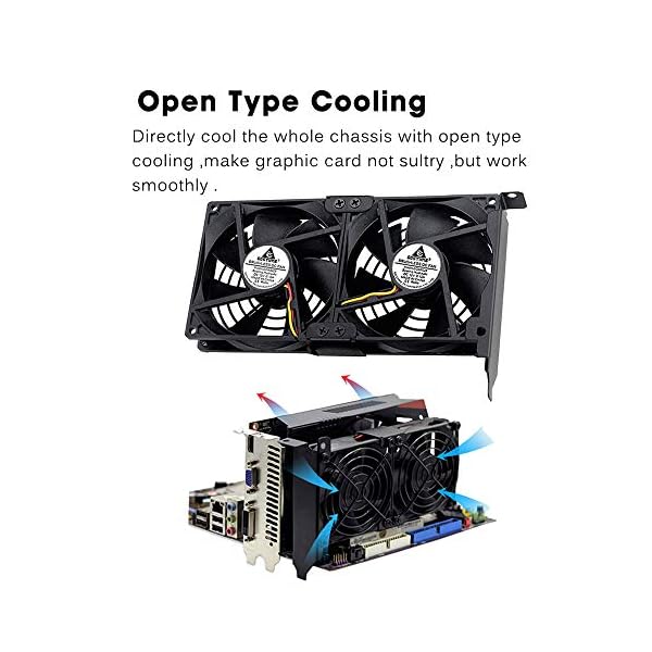 GDSTIME GPU Cooler Dual 92mm PCI Fan 12V GPU Fan DC Brushless - Main Image