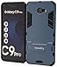 Galaxy C9 Pro Case, Maxessory Dark Blue Stealth Ultra-Slim Dual-Layer Shock-Proof Rugged Heavy-Duty Rubber Grip Rigid Hybrid Armor Shell Cover w/Kickstand