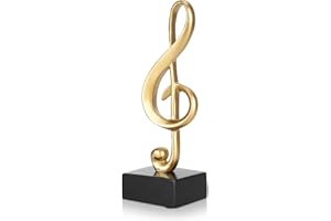 Music Note Sculpture Statue, Gold Music Note Statue Decor Black and Gold Centerpieces for Tables Notess Vintage Table Centerp