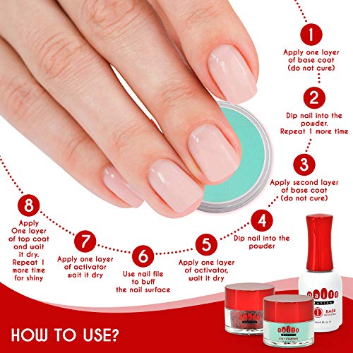 Dip Powder Gel Liquid Set Only 3 x 15ml/ Bottles Base Coat Liquid Set