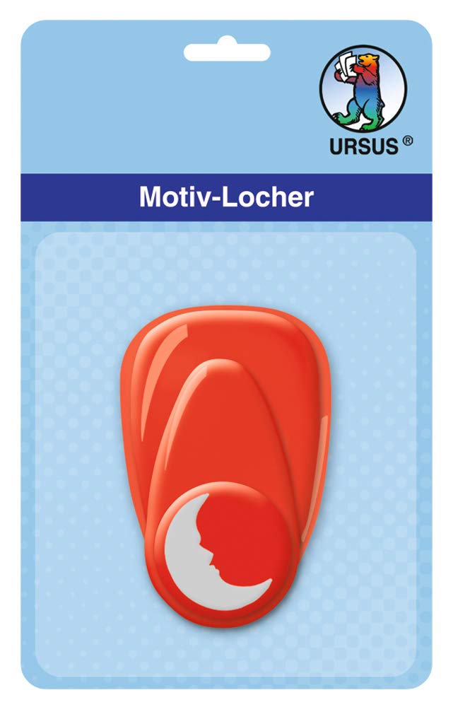 Ursus 19470006 Motif Punch with Lever, Small, Moon, Approx. 16 mm, red