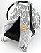 Dear Baby Gear Car Seat Cover for Boys & Girls - Baby Carseat Canopy w/Snap Opening - Infant Seat Cover - Stroller & Nursing Covers - Newborn Carrier Canopy - 40x30 (Antlers on Gray - Gray Dot)