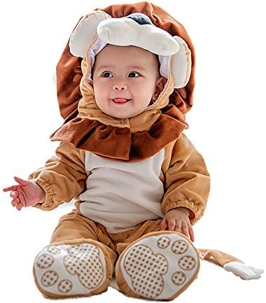 MagicQK Toddler Costume, Christmas Cute Baby Animal Costumes for Infants from 3-Month to 3 Years Old (6-12 Months/XS/26 Length, Lion)