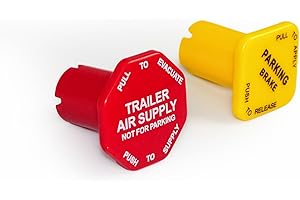P SEPEY 298818N Yellow Semi Truck Parking Air Brake Knobs and 298817N Red Tractor Trailer Air Brake Knobs Set 5/8 0.62 inch Replace Bendix 298818 298817