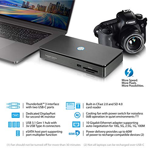 Thunder3 Dock Pro (Thunderbolt 3 Docking Station with 10Gbps Network, CFast Reader, and More)