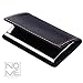 Professional Slim Business Credit Card Holder - Black Leather with Steel - Magnetic - Men Women