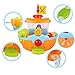 Wall Mountable Pirate Ship Bathtub Bath Toy for Kids with Water Cannon and Boat Scoop
