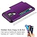 Vofolen Sliding Cover for Galaxy S9 Plus Case Wallet Credit Card Holder ID Slot Hidden Pocket Heavy Duty Protection Rugged Bumper Protective Hard Shell Armor Case for Galaxy S9 Plus (Purple)