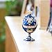 Apropos Hand-Painted Vintage Style Faberge Egg with Rich Enamel and Sparkling Rhinestones Jewelry Trinket Box (Royal Blue)